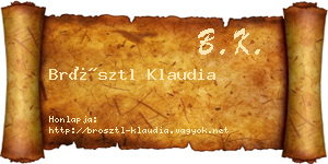 Brösztl Klaudia névjegykártya