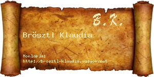 Brösztl Klaudia névjegykártya