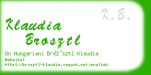 klaudia brosztl business card